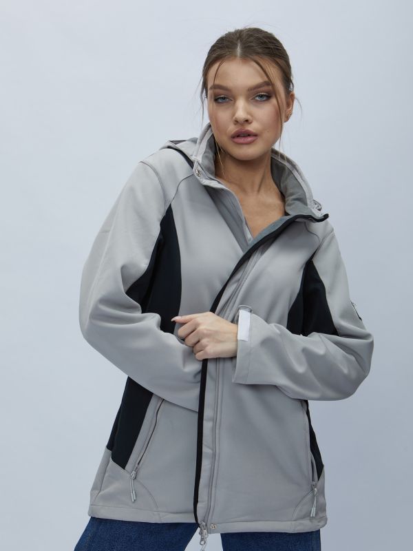 Women's windbreaker MTFORCE large size gray 22211Sr